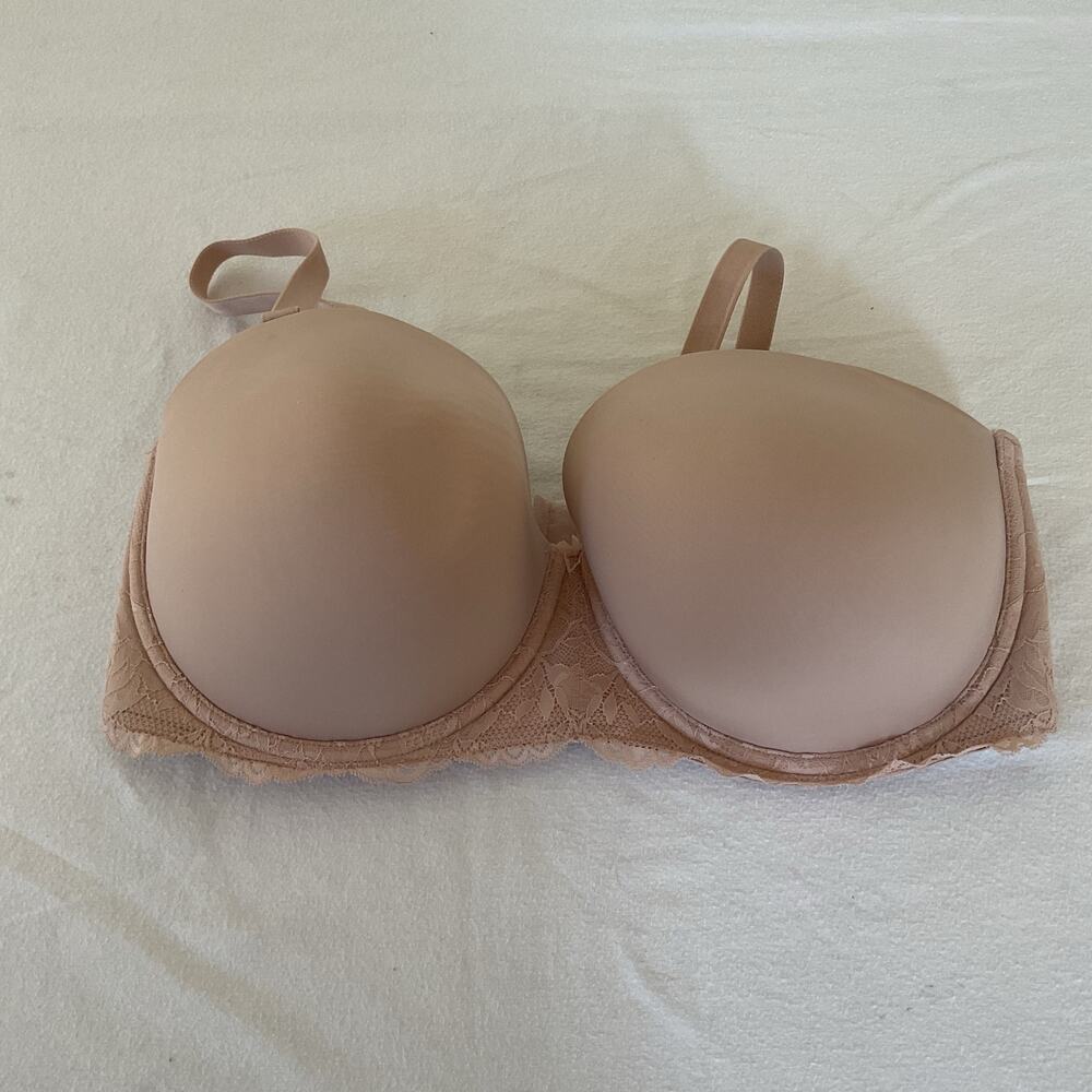 Torrid Taupe Bombshell Everyday Strapless Lined Bra Sz 40G  Lace  Romantic Dark